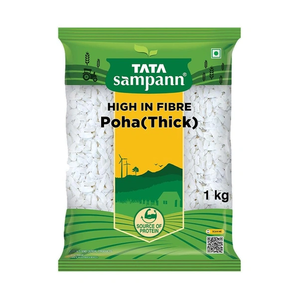 Tata Sampann, High in Fibre Poha 1Kg - 1Kg, Tata