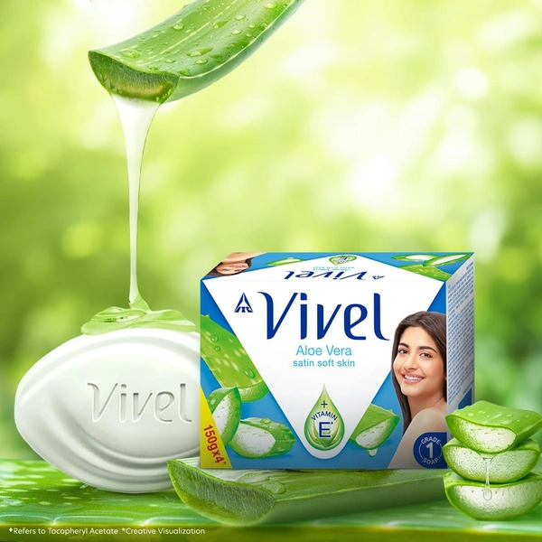 Vivel Aloe Vera Grade 1 Bathing Soap 150gx4 - 150x4, Vivel