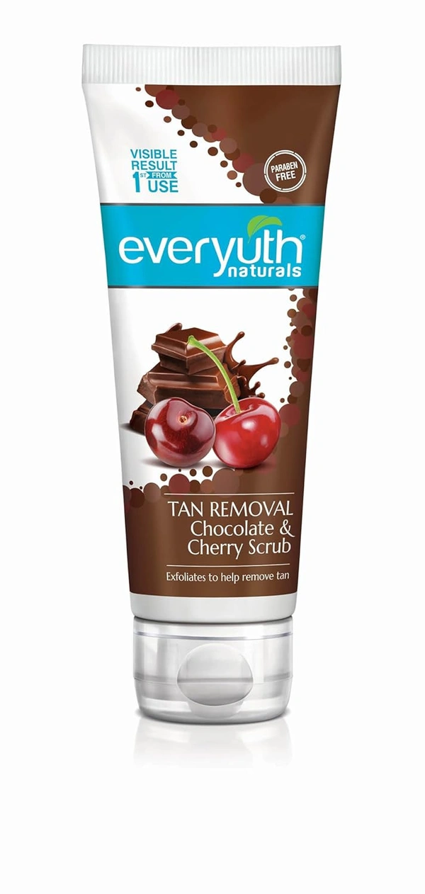 Everyuth Naturals Pure & Light Tan Removal Choco Cherry Scrub, 100G - 100g, Everyuth
