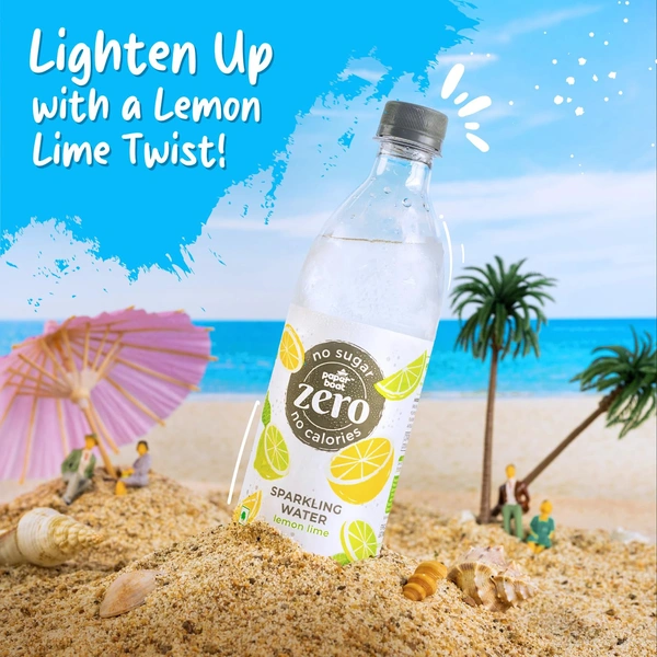 Paper Boat Lemon Lime Sparkling Water, 600ml - 600ml, Paper Boat