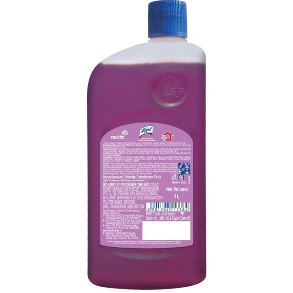 Lizol Disinfectant Surface & Floor Cleaner Liquid, Lavender - 625ml - 625ml, Lizol