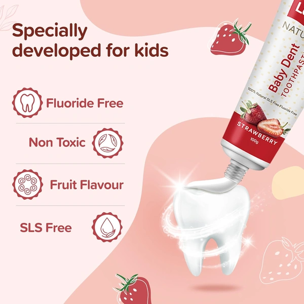 LuvLap 100% Natural Baby Toothpaste 100G,Strawberry Flavour - 100g, LuvLap