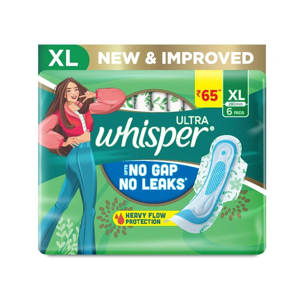 Whisper Ultra Pads, 6 XL  - XL, Whisper