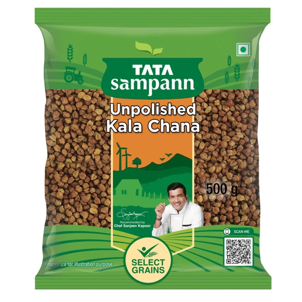 Tata Sampann Unpolished Kala (Black, Brown) Chana, 500g - Tata Sampann, 500g