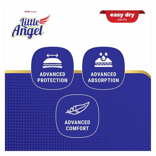 Little Angel Easy Dry Diaper Pants - XL  (54 Pieces) -  13-16 Kgs - XL - 13-16 Kgs, Little Angel