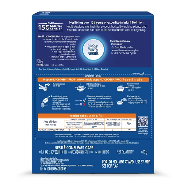 Lactogen Pro 3 - 400g, Nestle