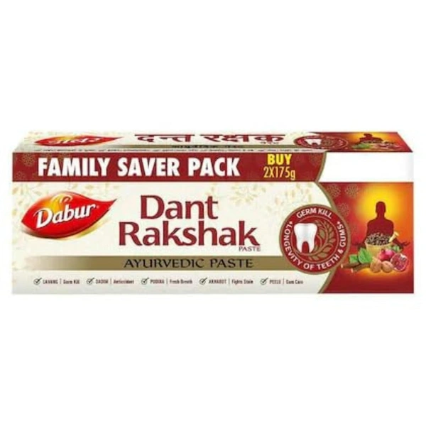 Dabur Dant Rakshak Tooth Paste -(175g x 2) - 350g, Dabur