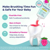 Chicco Toothpaste for Kids, Best for Baby (1y-6y), Strawberry Flavour, 50g - 50g, Chicco