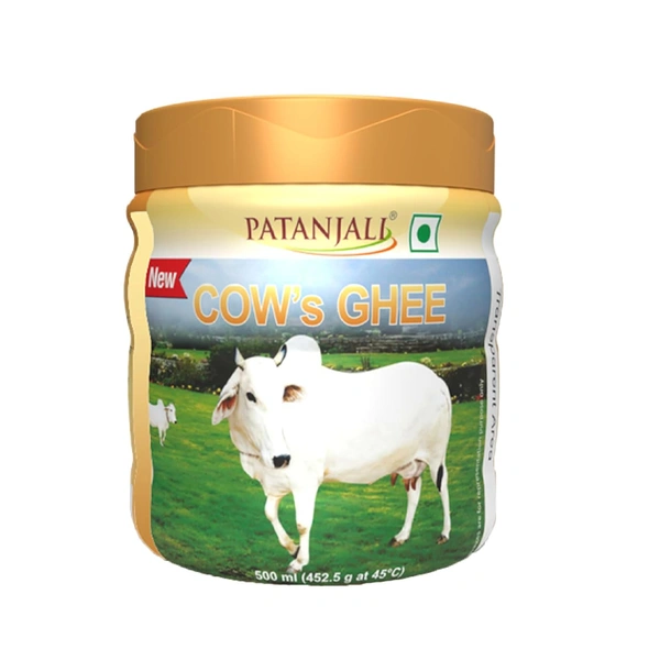 Patanjali Cow Ghee, Plastic Jar - 500ml Jar - 500g, Patanjali