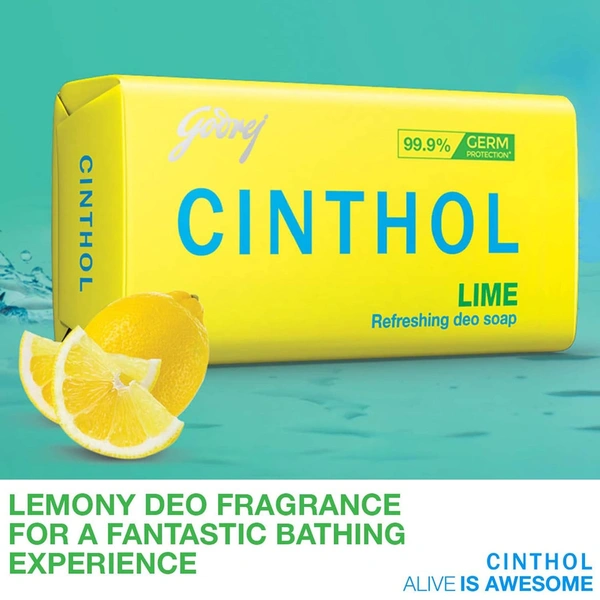 CINTHOL Lime Bath Soap Refreshing Shop (150 x 4) - 150 x 4, Cinthol