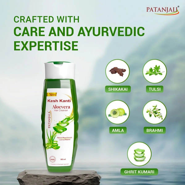 Patanjali Kesh Kanti Aloevera Hair Cleanser 180ML - 180ml, Patanjali