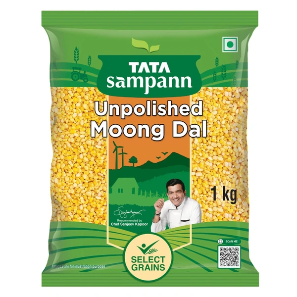 Tata Sampann Unpolished Moong Dal (Split), 1Kg - 1kg, Tata
