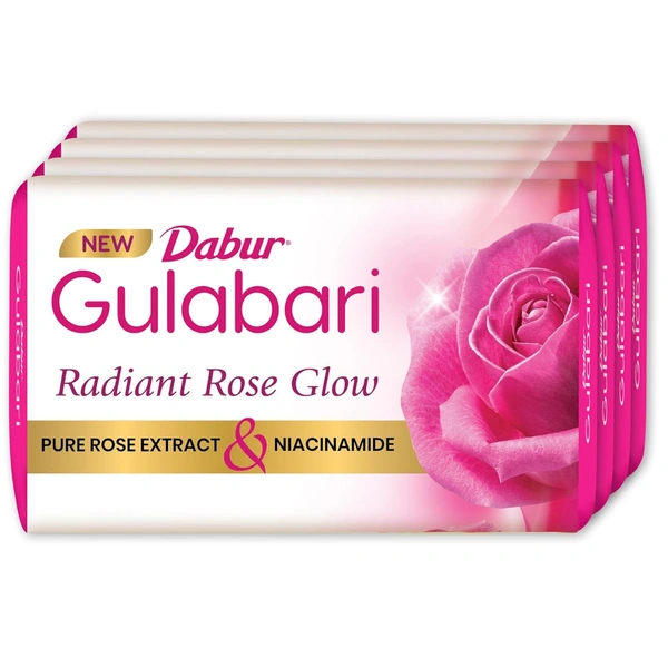 Dabur Gulabari Pure Rose Soap 150g (Pack of 4) - 150 x 4, Dabur