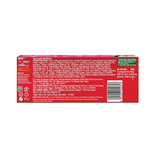 Dabur Red Bae Fresh Gel (150gm x 2) - 300g, Dabur