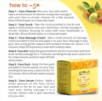 Globus Naturals De-Tan 6 Step Facial Kit, 40gm - 40g, Globus
