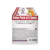  Santoor Skin Softening Sandal & Almond Milk Bathing Soap 150g x 6 - 150g x 6, Santoor