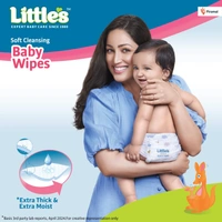  Little's Soft Cleansing Baby Wipes (80 Wipes) - 15cm x 20cm, Little