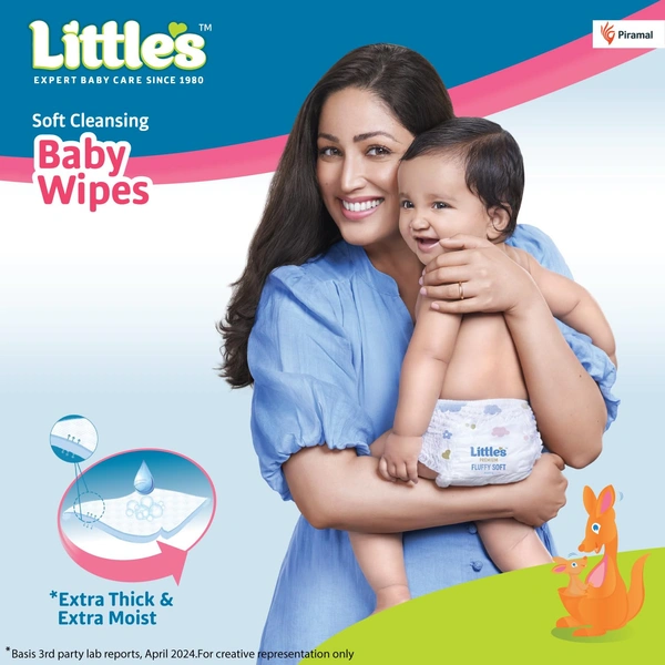  Little's Soft Cleansing Baby Wipes (80 Wipes) - 15cm x 20cm, Little