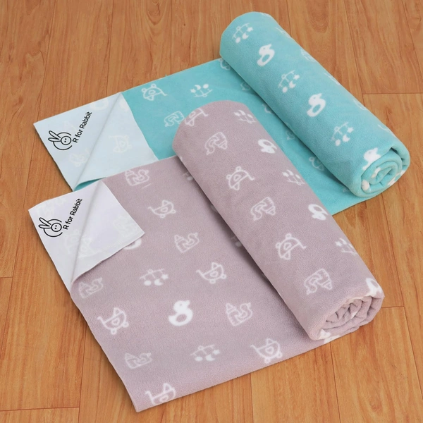 R for Rabbit Waterproof Quick Dry Sheet for Baby(Pack Of 2) - (50 CM x 70 CM)