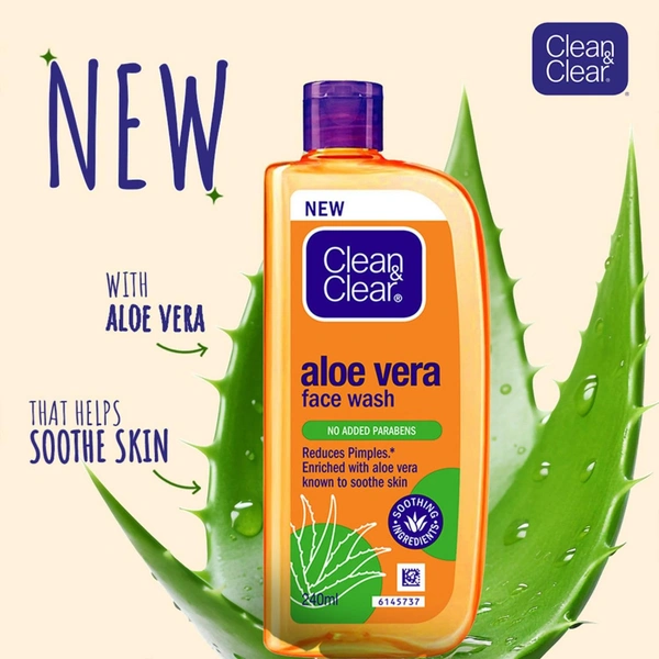 Clean & Clear Aloe Vera Face Wash - 240ml - 240ml, Clean & Clear