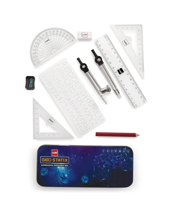 Cello Geometry Box,Mathematical Drawing Instrument Box -1Unit - 20 x 7.8 x 2 Centimeters, 163g, Cello