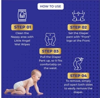 Little Angel Easy Dry Diaper Pants - Large (62 Pieces) - 9-14 Kgs - Large 9 -14 Kg, Little Angel