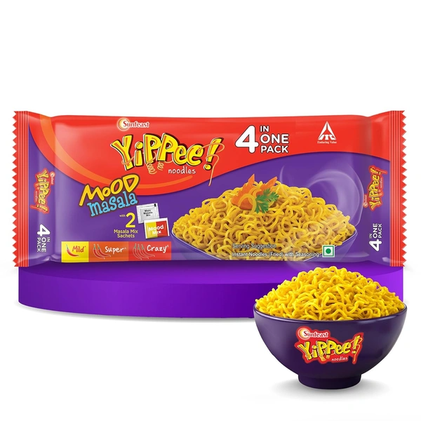 Sunfeast YiPPee! Mood Masala-2 Masala Sachets Instant Noodles Vegetarian  (260 g) - 280g, Sunfest