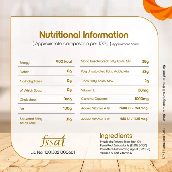 Fortune Rice Bran Health Oil, 870g Pouch - 870g, Fortune