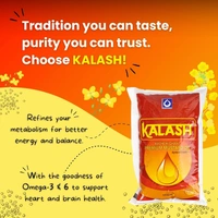KALASH Kachi Ghani Pure Mustard Oil - 1L - 1Ltr, Kalash