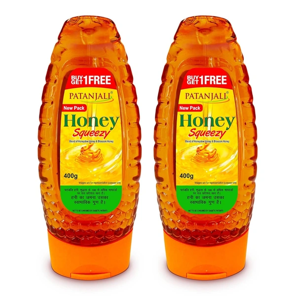 Patanjali Honey Squeezy,Natural Honey (400g x 2) - 400x2, Patanjali