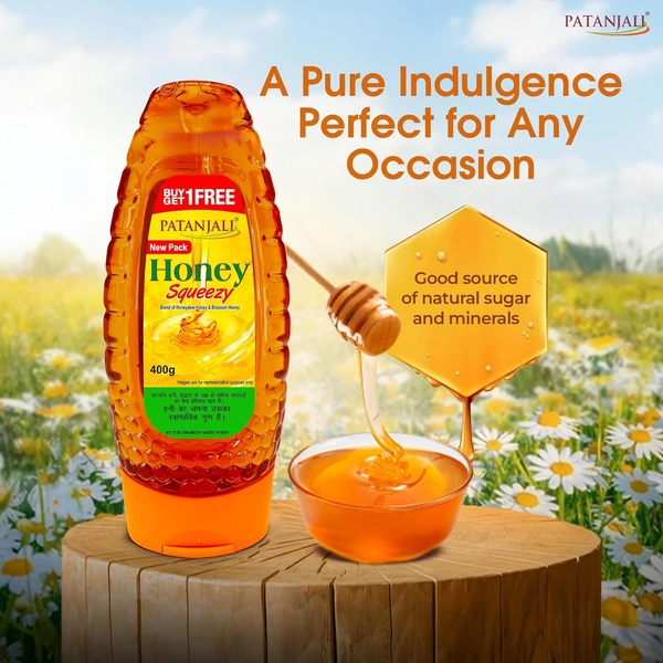 Patanjali Honey Squeezy,Natural Honey 400g - 400g, Patanjali