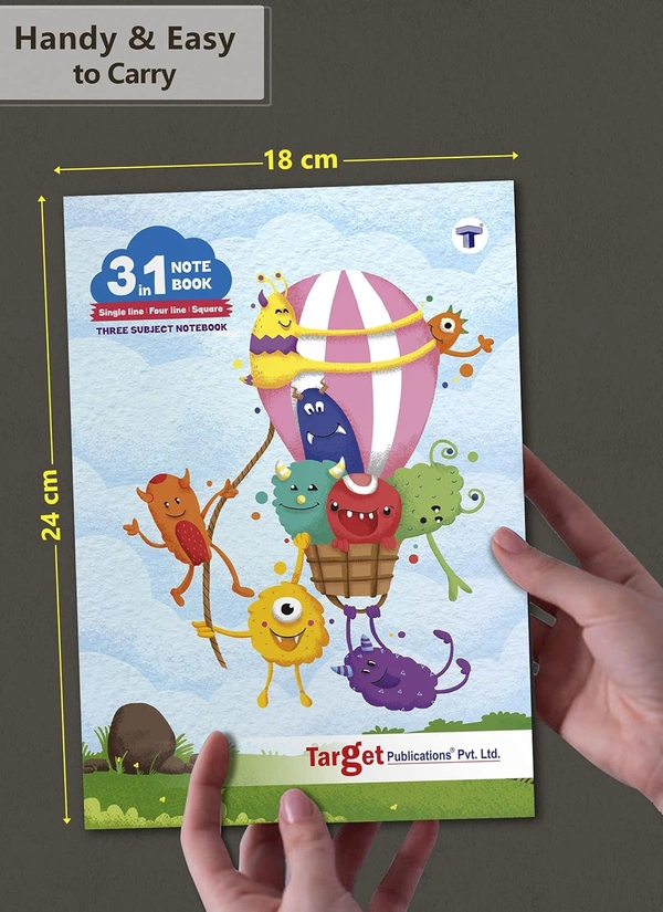 Three Subject Notebook -172 Pages - 18 X 24 (57GSM) - 172 Pages