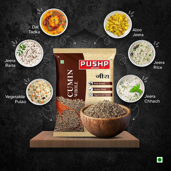 Pushp Whole Jeera Premium Cumin Seeds 500g - 500g, Pushp