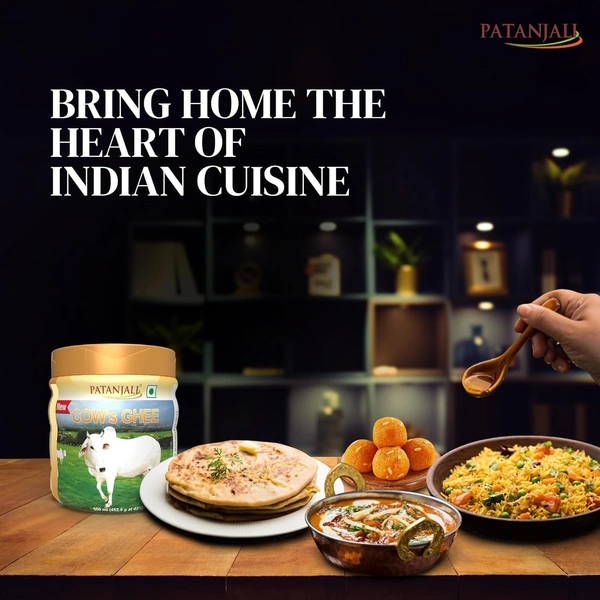 Patanjali Cow Ghee, Plastic Jar - 500ml Jar - 500g, Patanjali