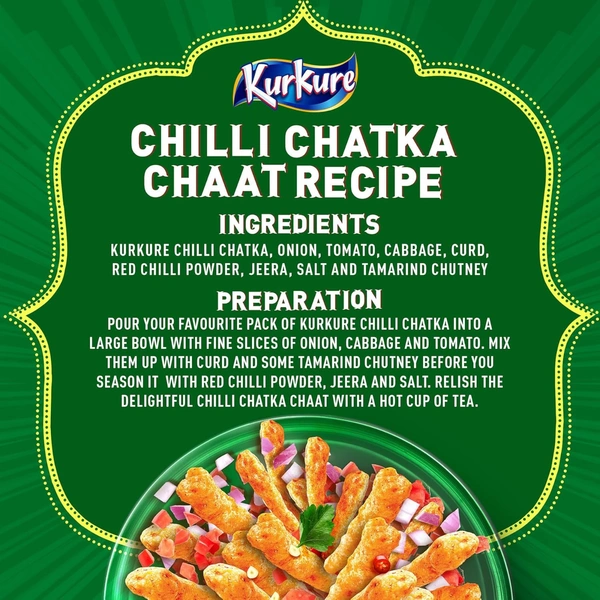 Kurkure Namkeen Chips, Chilli Chatka Flavour, Crispy Spicy Chips & Snacks,68g - 68g, Kurkure