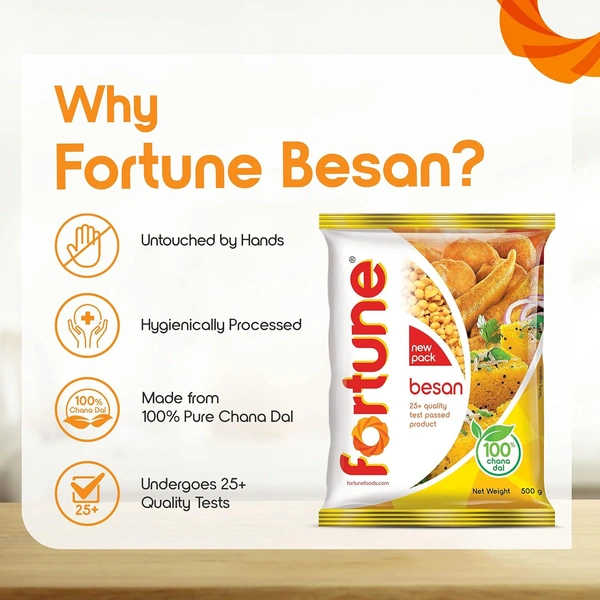 Fortune Chana Besan, 100% Chana Dal 100% Taste, 500 g - 500g, Fortune