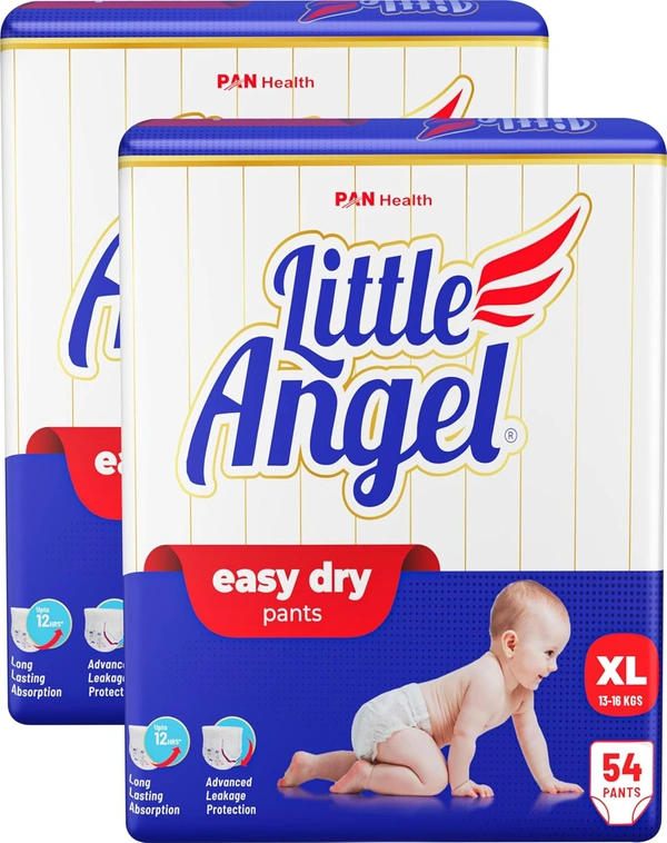 Little Angel Easy Dry Diaper Pants - XL  (54 Pieces) -  13-16 Kgs - XL - 13-16 Kgs, Little Angel
