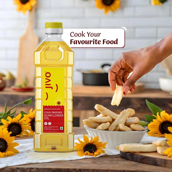 Jivo Cold Pressed Chemical Free Sunflower Oil 1Ltr - 1ltr, Jivo