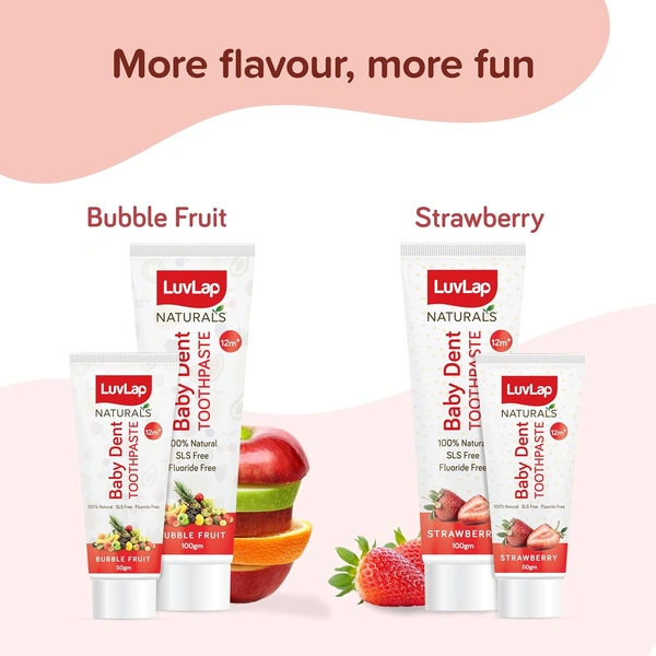 LuvLap 100% Natural Baby Toothpaste 100G,Strawberry Flavour - 100g, LuvLap