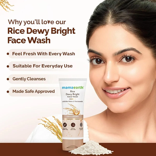 Mamaearth Rice Dewy Bright Face Wash - 100ml, Mamaearth