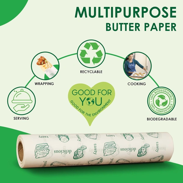 EUROWRAP Food Wrapping Butter Paper 25 Mtr - 25Mtr, EUROWRAP