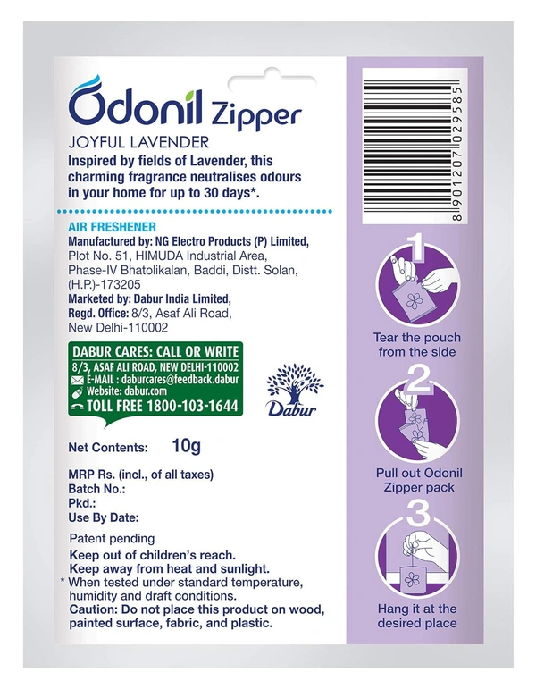 Odonil Bathroom Air Freshner Zipper 10g - 10g, Odonil