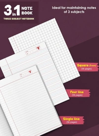 Three Subject Notebook -172 Pages - 18 X 24 (57GSM) - 172 Pages
