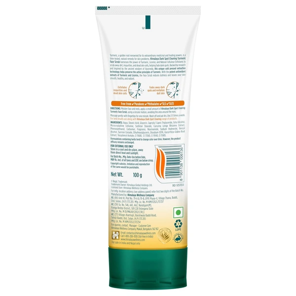 Himalaya Dark Spot Clearing Turmeric Face Scrub 100g - 100g, Himalaya