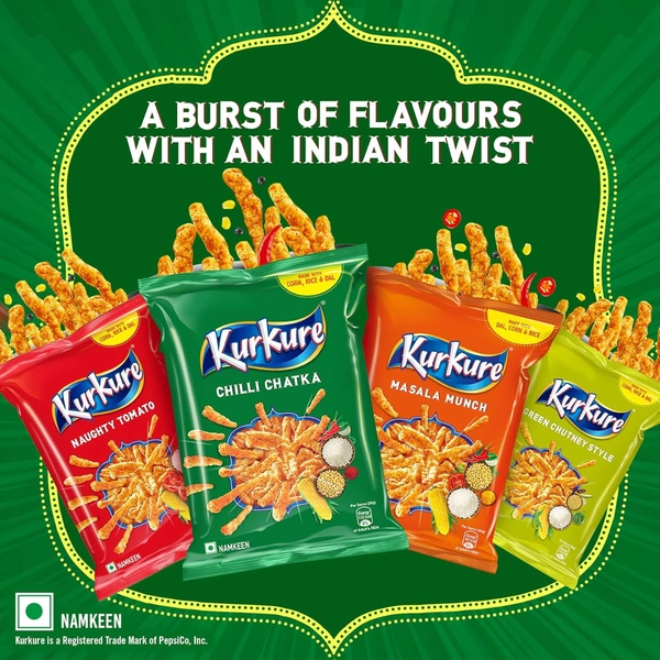 Kurkure Namkeen Chips, Chilli Chatka Flavour, Crispy Spicy Chips & Snacks,68g - 68g, Kurkure