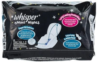 Whisper Maxi Nights Sanitary Pads,XL, 7 Napkins, Pack Of 1 - XL, Whisper
