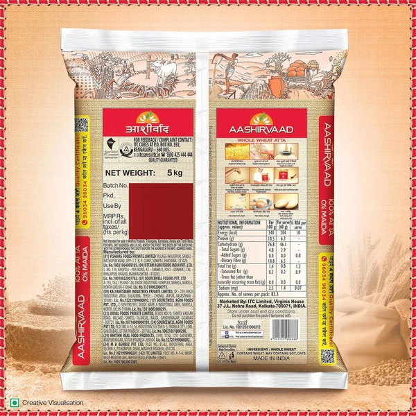 Aashirvaad Shudh Chakki Atta, 5kg Pack - 5kg, Ashirwad