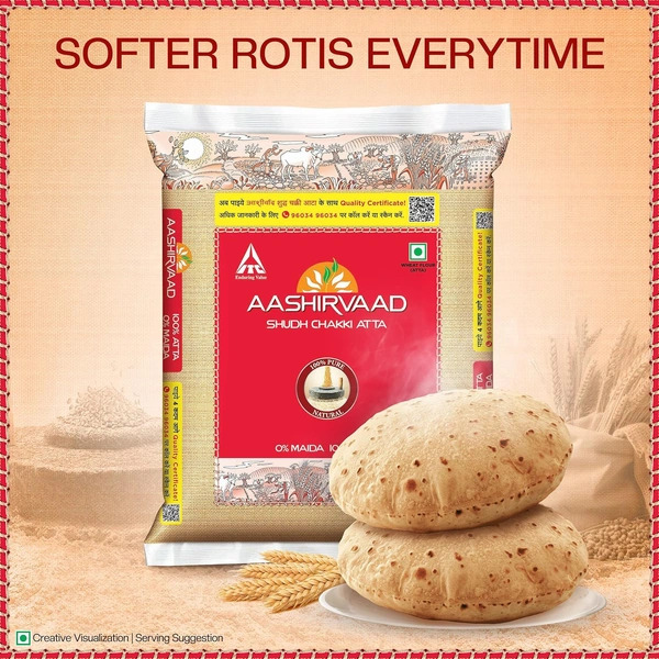 Aashirvaad Shudh Chakki Atta, 5kg Pack - 5kg, Ashirwad