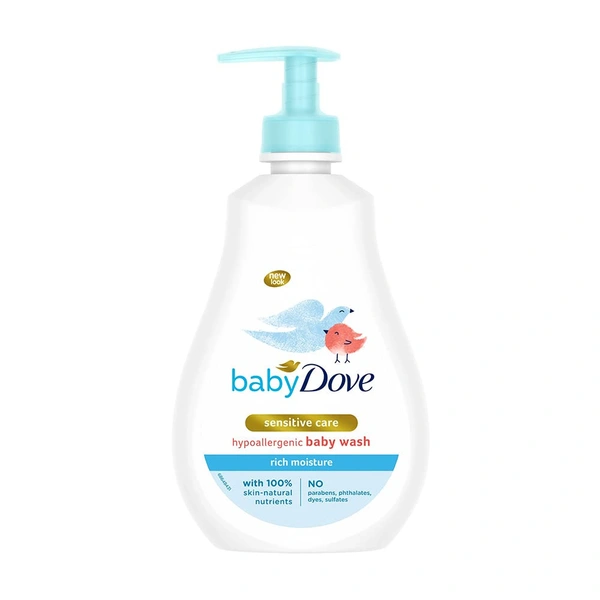 Baby Dove Rich Moisture Hair to Toe Baby Wash 400ml, No Tears Body Wash for Baby's Soft Skin - Hypoallergenic, No Sulphates, No Parabens - 400 ml