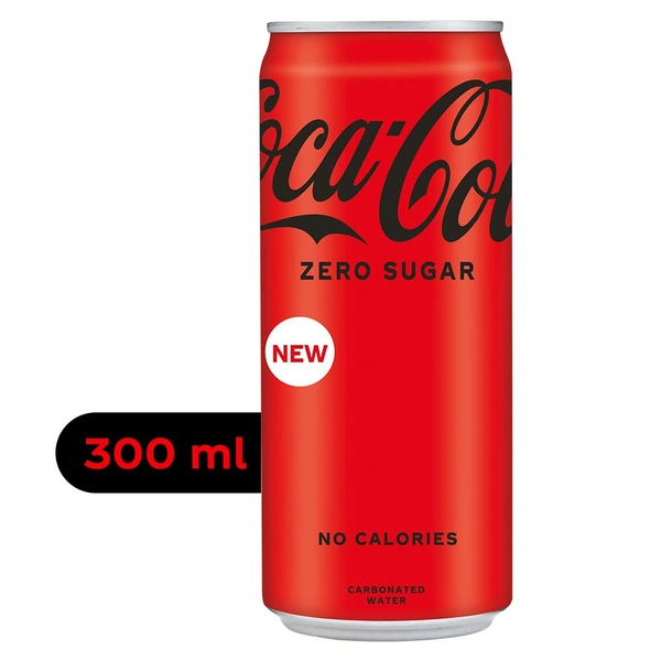 Coca-Cola Zero Sugar, Coke Zero-Diet Coke, No Calories Soft Drink Can, 300 Ml - Cola  - 300 ml